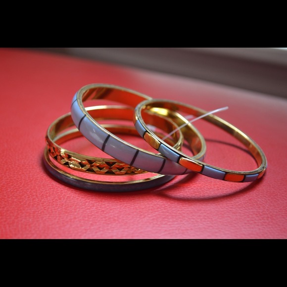 Light blue and gold bracelets