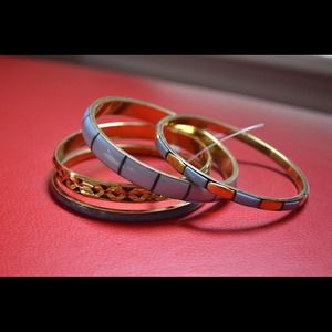 Light blue and gold bracelets