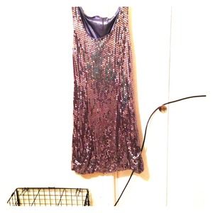 Silver sequined party dress