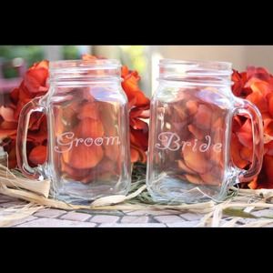 Bride & Groom Mason Jars