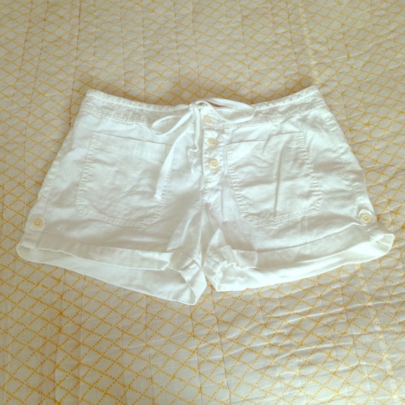 C&C California White Linen Shorts