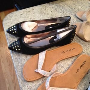 Steve Madden black wedges and pointy flats