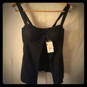 NWT Jet Black Guess Los Angeles Corset