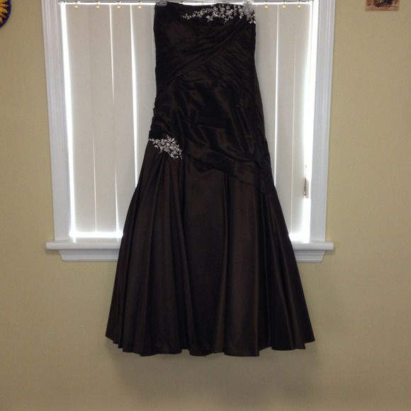 Brown evening gown by jovani size 12
