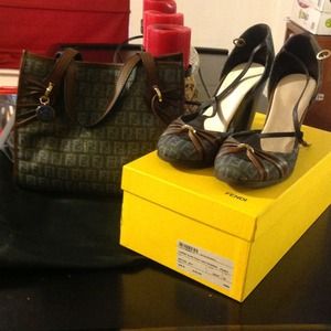 Fendi Piccola Zucchi bag/shoe combo "Barely Worn"