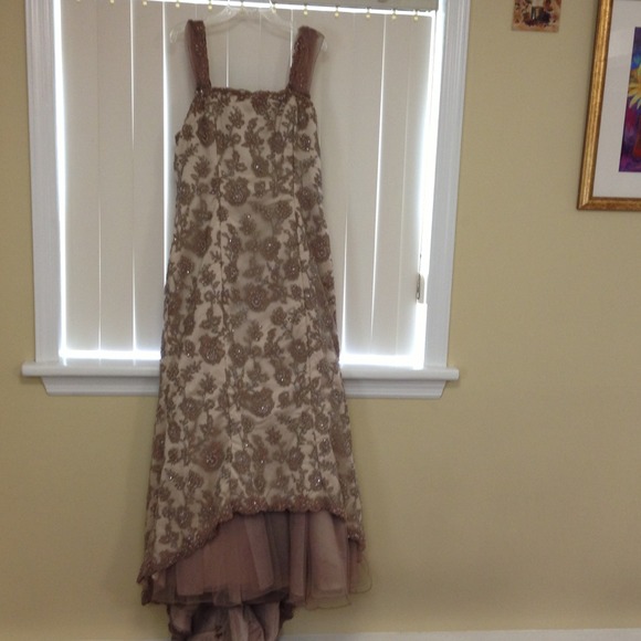 Champaign trumpet evening gown size 10