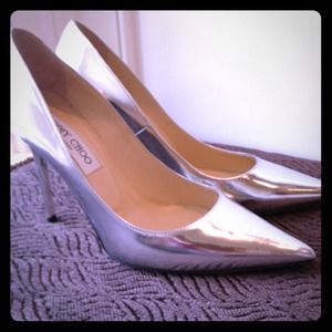 Jimmy Choo silver pumps