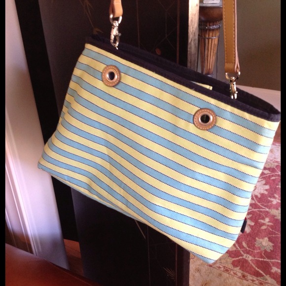 Tommy Hilfiger blue/green canvas shoulder bag