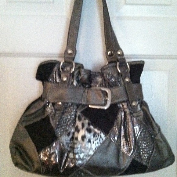 Multicolor Silver/Gray/Black Handbag