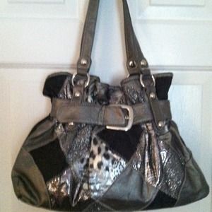 Multicolor Silver/Gray/Black Handbag