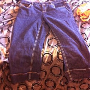 Dark denim capris