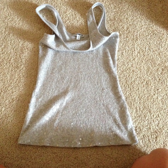 Grey express sequined tank