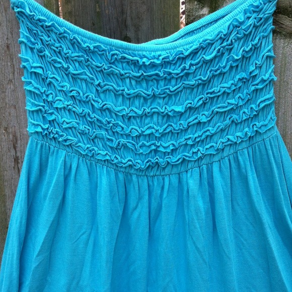 H&M strapless cotton dress with ruffles NWOT - Picture 2 of 2