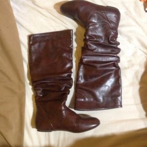 Mahogany Faux Leather Boots