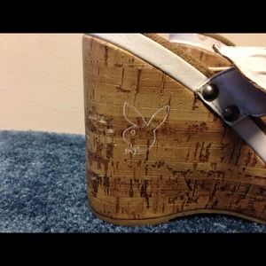 White Playboy Summertime Wedges