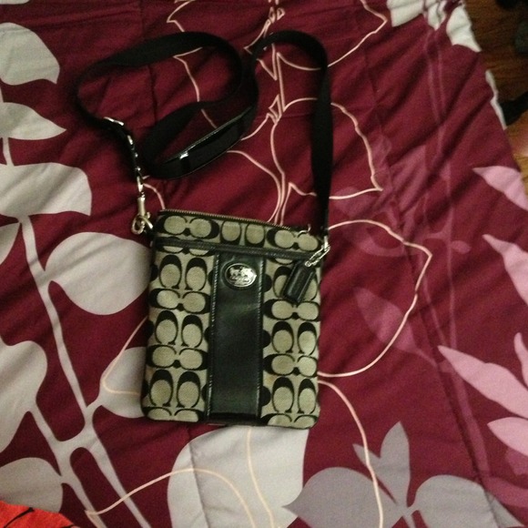 Black COACH crossbody purse
