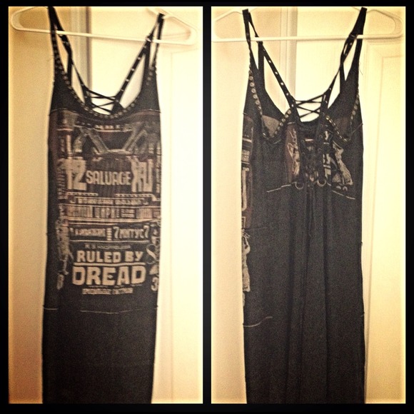 Salvage detailed cotton tank dress