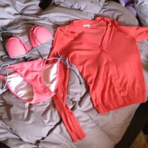 Pink suit & coral sweater bundle!