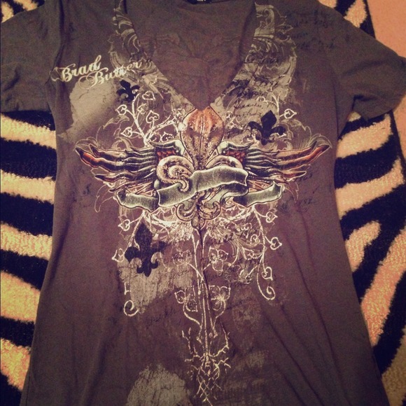 💋Brad Butter v- neck tee size med