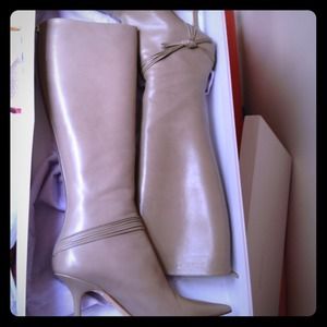 Jimmy Choo Taupe leather knee high boots size 6.5