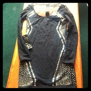 Bebe studded long sleeve dress
