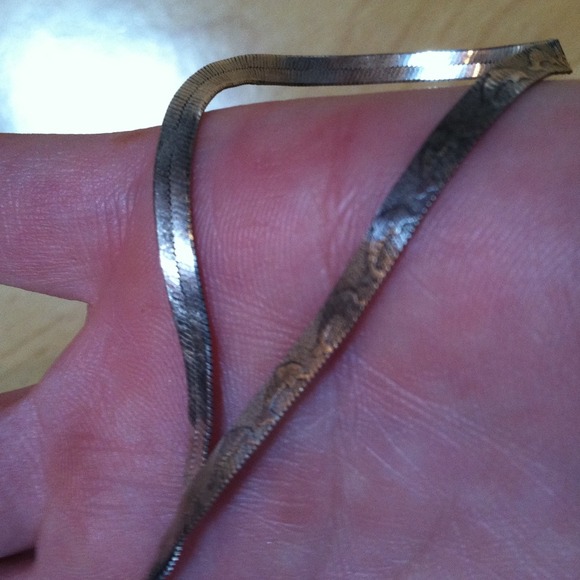 925 sterling silver herring bone necklace.