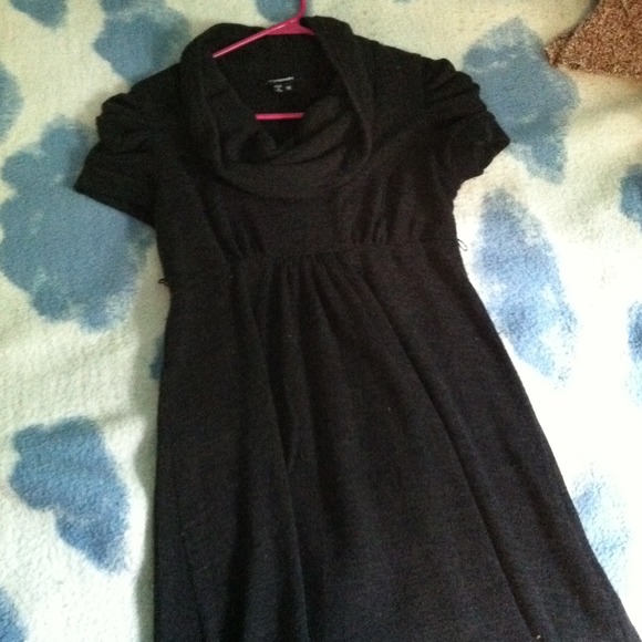 Cowl neck sweater dress
