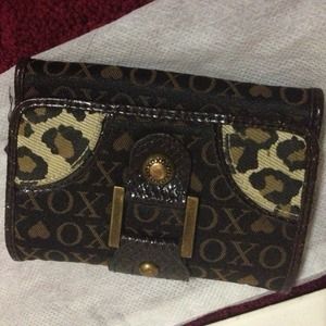 Xoxo animal print brown trifold wallet