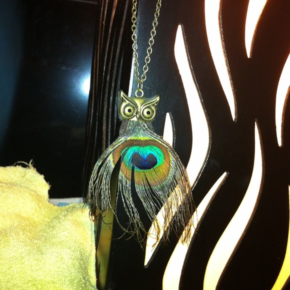 Owl peacock necklace