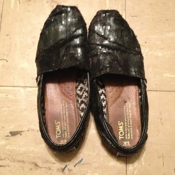 Black sequin TOMS