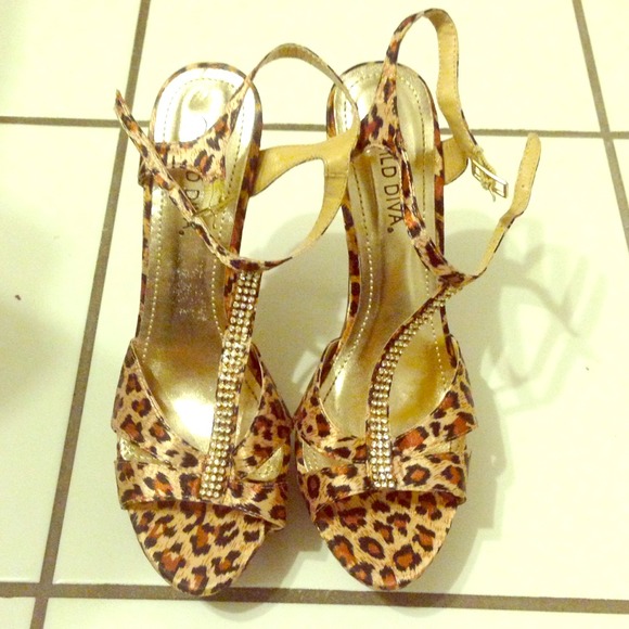 Leopard Print T-Strap Heels