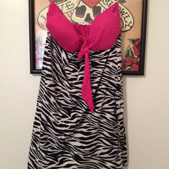 Strapless Zebra Summer Dress