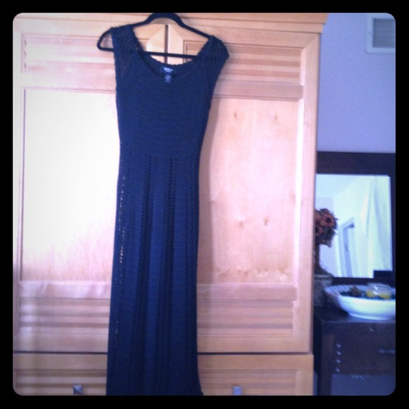 Express Hand knit Black long dress! Barely used