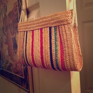 *Bundled* Straw multi-striped shoulder bag