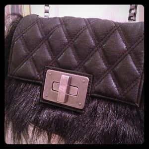 Charcoal Vera Wang fur crossbody
