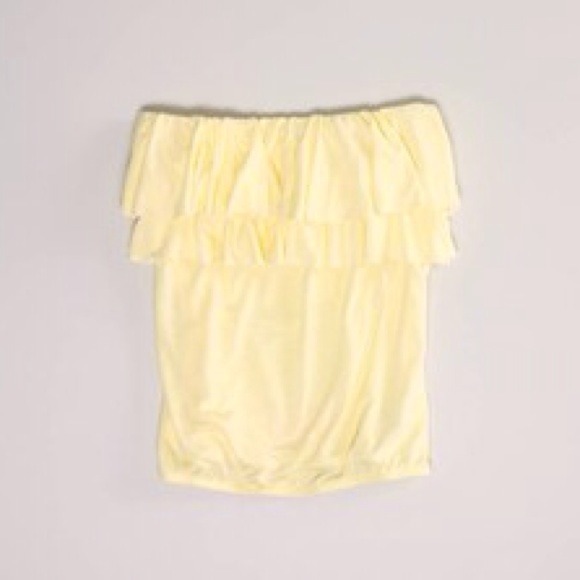 American Eagle yellow ruffled tube top. Reserved!