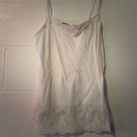 White tank with lace