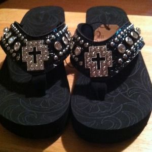 Bling flip flops size 10