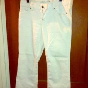 White jeans; Express Stella Regular Fit Low Rise