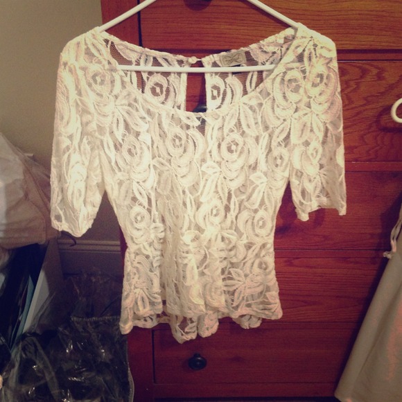 RESERVED  White see through peplum top