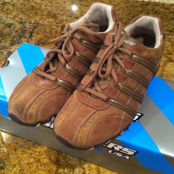 Skechers brown suede shoes