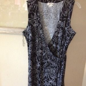 Loft wrap dress. Size 12. Black and white pattern