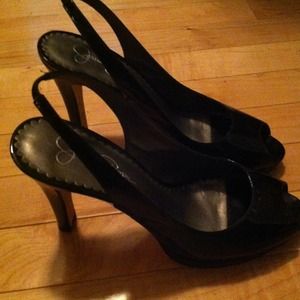 Black peep toe Jessica Simpson heels