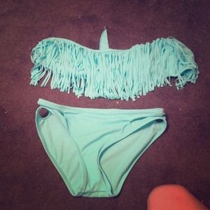 Teal Fringe Bikini