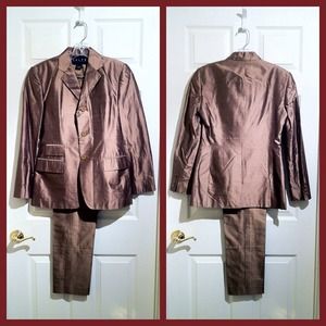 Iridescent Gold 100% Ralph Lauren Silk Suit