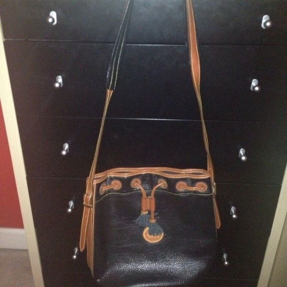 Vintage Style Dooney & Bourke Navy/Tan Bag!!!