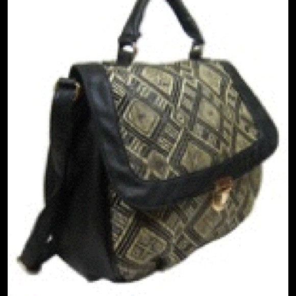 Straw Patterned Satchel - Picture 2 of 4