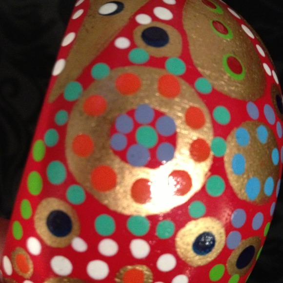 Painted Wooden Bangle - Picture 2 of 3