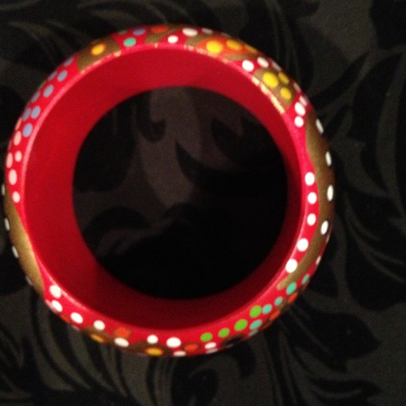 Painted Wooden Bangle - Picture 3 of 3