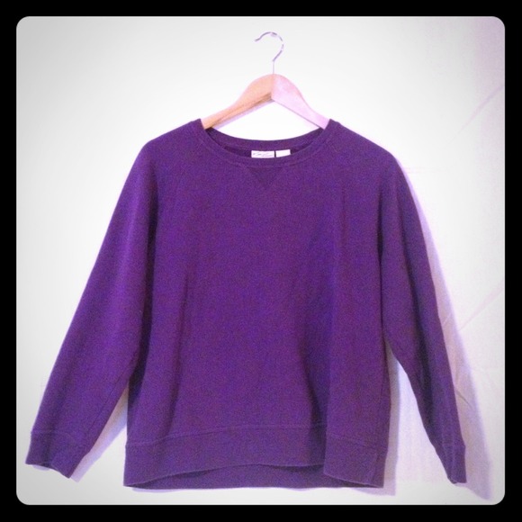 Kim Rogers cropped purple sweatshirt